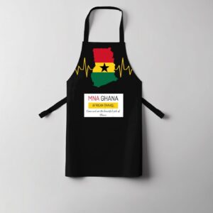 MNA Ghana-African Travel - Black Unisex Apron