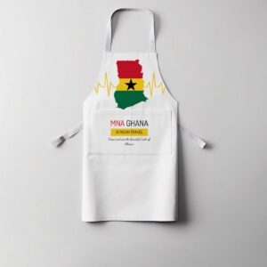 MNA Ghana-African Travel - White Unisex Apron